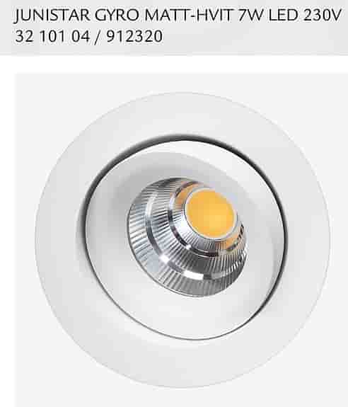 6st SG Junistar Gyro LED-spotlight 7W matt vit 2700K