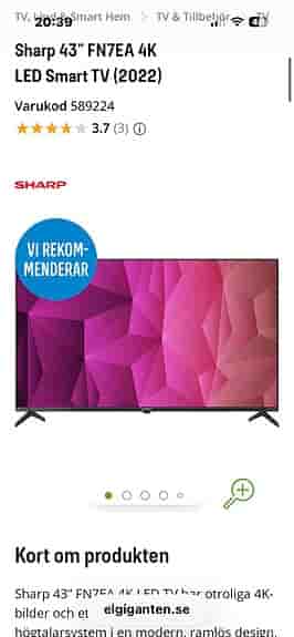 Sharp LED-TV 40 tum svart