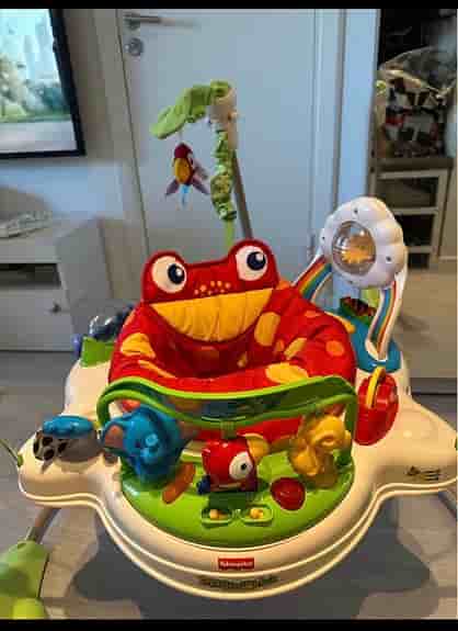 Fisher-Price hoppgunga/jumperoo groda med leksaker