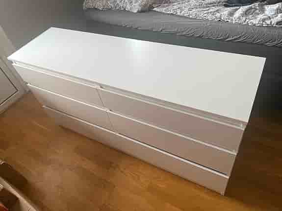 IKEA ~ BYRÅ ~ KULLEN ~VIT ~ 6 LÅDOR