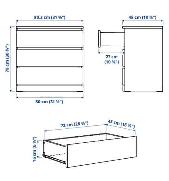 Byrå, IKEA Malm