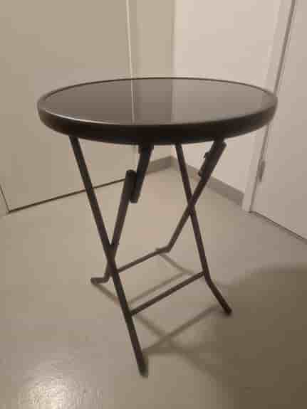Trädgårdsbord med Svart glasskiva, Hopfällbart