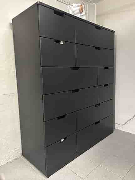 IKEA NORDLI Byrå med 12 lådor, antracit, 120x145 cm