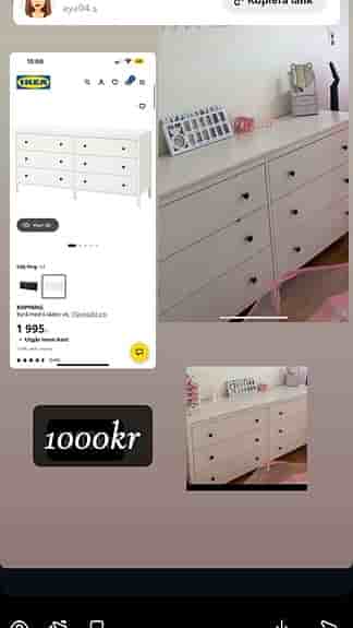 IKEA Aage Petersen byrå vit med flera lådor