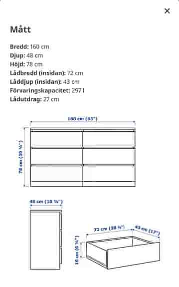 Svart malmbyrå från IKEA