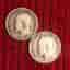 2 st 1 krona silvermynt Oscar II Sverige