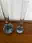 2 st orkidévaser i glas, med bubblor