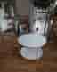 Soffbord glas/metall D 65 cm H 45 cm