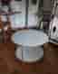 Soffbord glas/metall D 65 cm H 45 cm