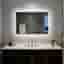 Ny Olyvren LED badrumsspegel 100x70 anti-fog dimbar klocka spegel belysning