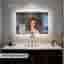 Ny Olyvren LED badrumsspegel 100x70 anti-fog dimbar klocka spegel belysning