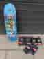 Skateboard blå inkl skydd