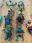 7st TMNT Turtles-figurer med Copter Helicopter + Dingy Dino