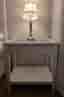 IKEA LIATORP sidobord med elegant glasskiva, vit, i mycket fint skick!