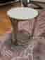 Alessi sidobord vitt med mässingsstativ av Achille Castiglioni