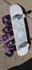 Skateboard med skydd rosa/svart