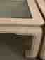 Soffbord med glas, ljusbeige, 2 st
