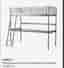 IKEA SVÄRTA loftsängsram med skrivbord, silverfärgad