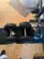 Träningsbänk bänkpress benchpress 4 in 1 skivstång, hantlar och 100kg i vikter