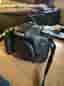 Canon EOS 7D digital systemkamera med objektiv och Manfrotto-stativ