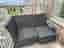 Svart konstrotting loungesoffa för uteplats/balkong