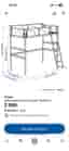 IKEA VITVAL loftsäng 90x200 vit