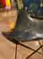 50/60-tal pall skinnsits metallben