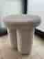 Ny vit bouclé pall rund 45x45 cm, sittpall fotpall, fraktfritt