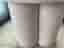 Ny vit bouclé pall rund 45x45 cm, sittpall fotpall, fraktfritt
