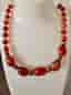 Vintage halsband med äkta karneol – stora handslipade stenar – 46 cm – 40 g
