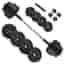 Songmics 2-i-1 hantelset, 2 x 15 kg plastb viktskivor, fitnessträning