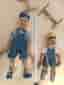Trämarionetter dockor med snören Pinocchio-stil