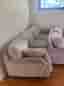 IKEA soffa och fåtölj i ljus beige tyg