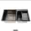 Svart dubbel diskho 78×43 cm i T304 stål – komplett set