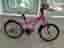 White barncykel 16" rosa med korg