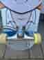 Skateboard med koala-motiv och gula hjul