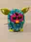 Furby leksak blå/grön med rosa detaljer