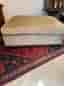Fotpall/Sittpuff i beige sammet