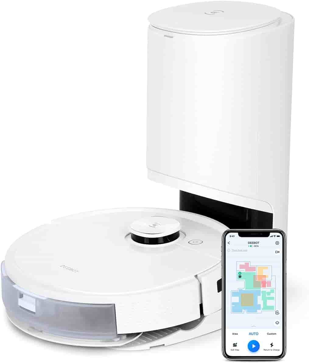 Ecovacs Robotics Deebot T9+ [Saug- & Wischroboter 175 Minuten 180ml + 420ml 3.000Pa inkl. Absaugstation] weiß