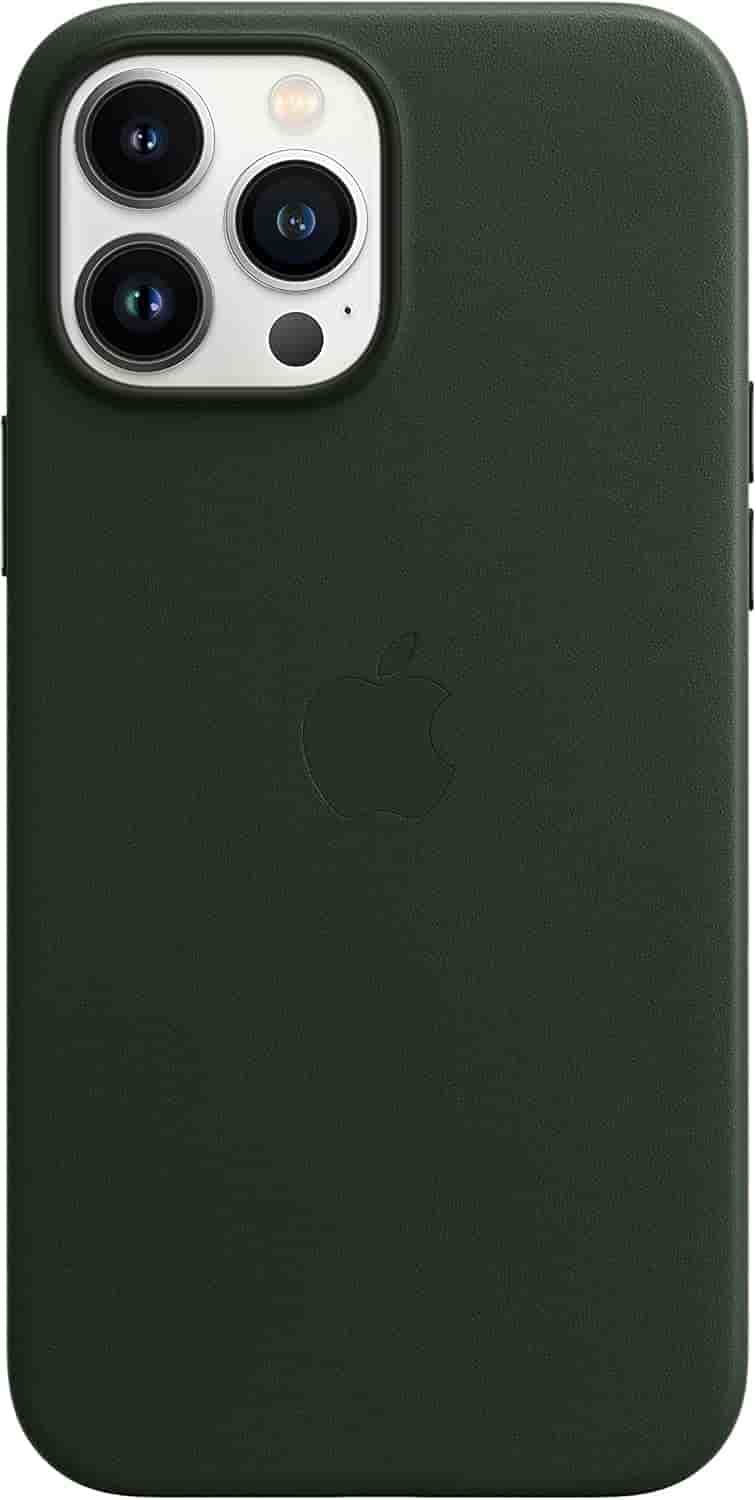 Apple Leder Case mit MagSafe [für iPhone 13 Pro Max] schwarzgrün