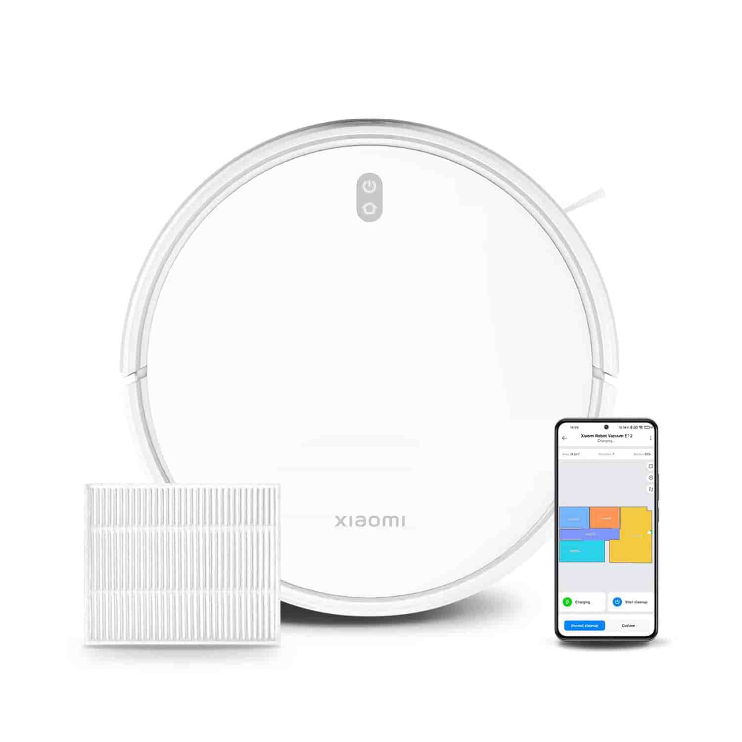 Xiaomi Robot Vacuum E12 Saug-/Wischroboter [110min 04 Liter Staubbehälter 02 Liter Wasserbehälter 4000Pa] weiß