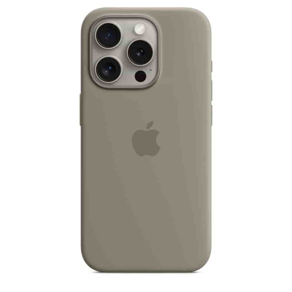 Apple Silikon Case mit MagSafe [für iPhone 15 Pro] tonbraun