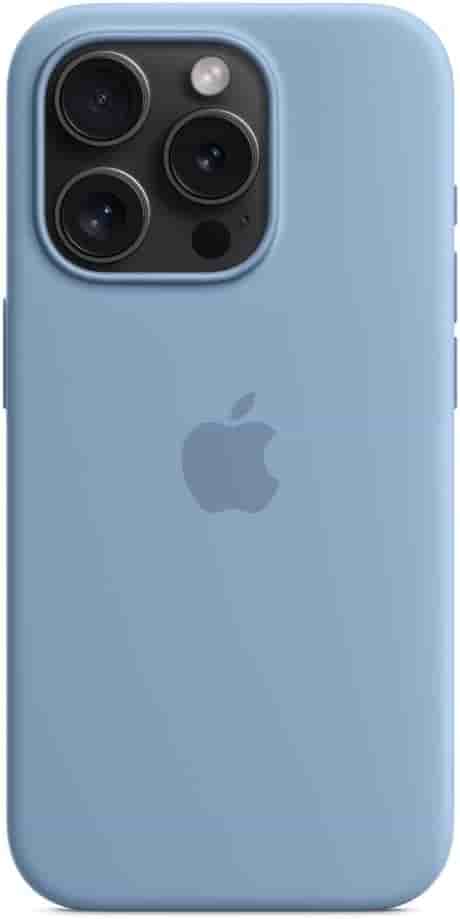 Apple Silikon Case mit MagSafe [für iPhone 15 Pro] winterblau