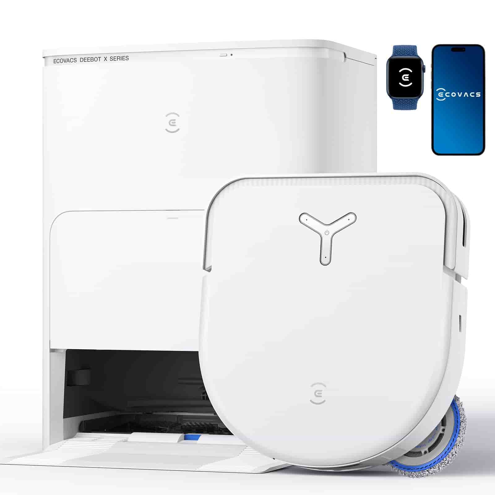 Ecovacs Deebot X5 Omni Saug-/Wischroboter [217 Minuten 250ml Staub 90ml Frischwasser] weiß inkl. Absaug-/Reinigungsstation