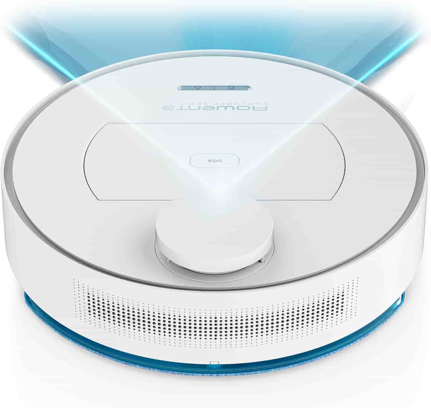 Rowenta RR7687 Explorer 75 Total Care Connect Saug-/Wischroboter [150 Minuten 04 Liter Staub 011 Liter Wasser] weiß