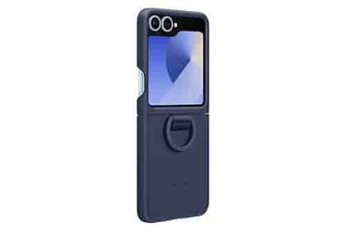 Samsung Silicone Case EF-PF741 für das Galaxy Z Flip7 FE | Z Flip6 Smartphone Cover Handy-Hülle inklusive Ringhalter Silikon Schutz Case stoßfest dünn und griffig Navy