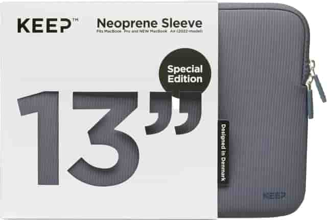 KEEP 13,6" neopren/textil MacBook-fodral (blå granit) - Bra skick – Mindre spår av användning