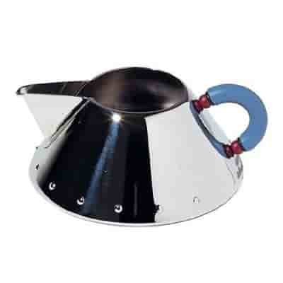 ALESSI 9096 CRÉMIER CRÉMIER EN ACIER INOXYDABLE 18/10 BRILLANT AVEC POIGNÉE EN PA BLEU CLAIR