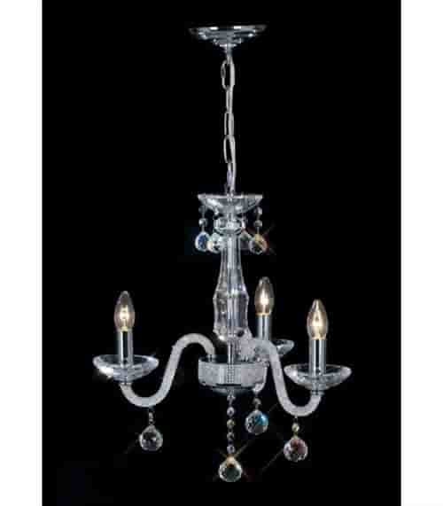 Suspension Amora 3 Ampoules chrome poli/cristal