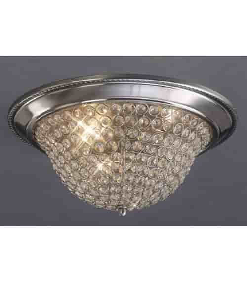 Plafonnier Paloma Small 2 Ampoules nickel satiné/cristal